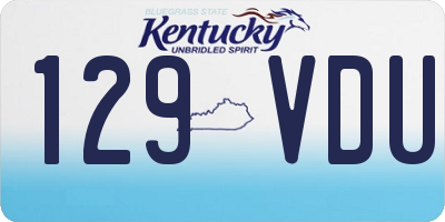 KY license plate 129VDU
