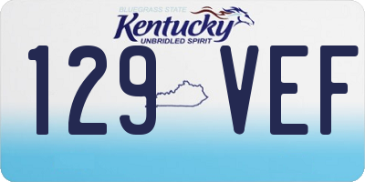 KY license plate 129VEF