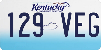 KY license plate 129VEG