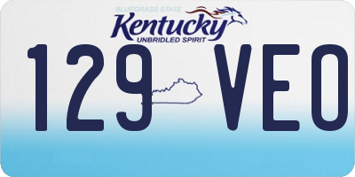 KY license plate 129VEO