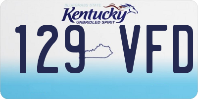 KY license plate 129VFD