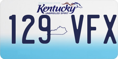 KY license plate 129VFX