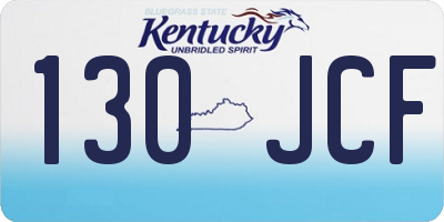 KY license plate 130JCF