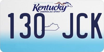 KY license plate 130JCK