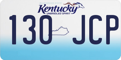 KY license plate 130JCP