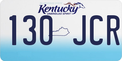 KY license plate 130JCR