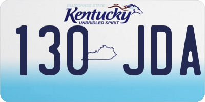 KY license plate 130JDA