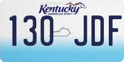 KY license plate 130JDF