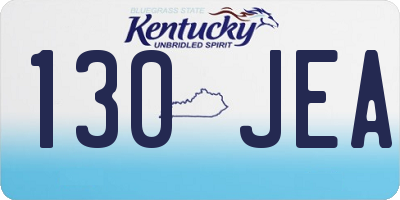KY license plate 130JEA