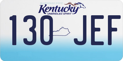 KY license plate 130JEF