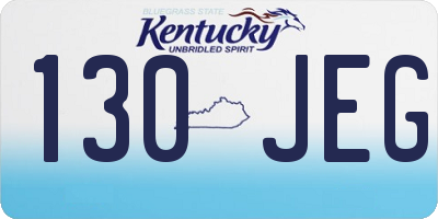KY license plate 130JEG