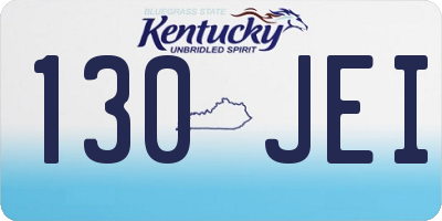 KY license plate 130JEI