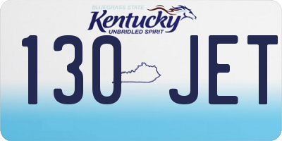 KY license plate 130JET