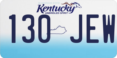 KY license plate 130JEW