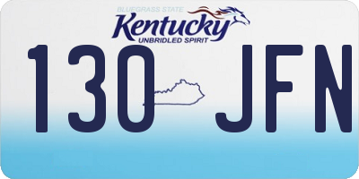 KY license plate 130JFN