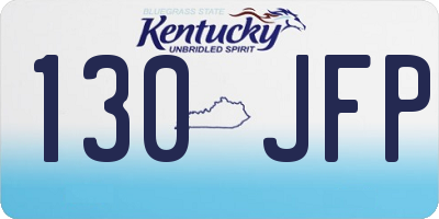 KY license plate 130JFP