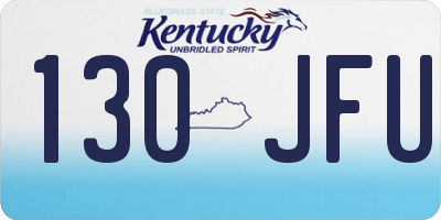KY license plate 130JFU