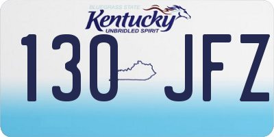 KY license plate 130JFZ