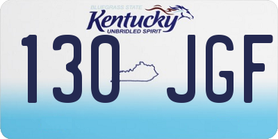 KY license plate 130JGF
