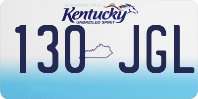 KY license plate 130JGL