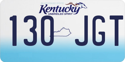KY license plate 130JGT