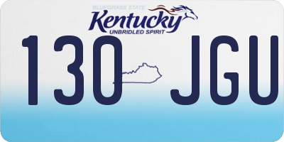 KY license plate 130JGU