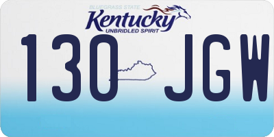 KY license plate 130JGW