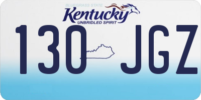 KY license plate 130JGZ