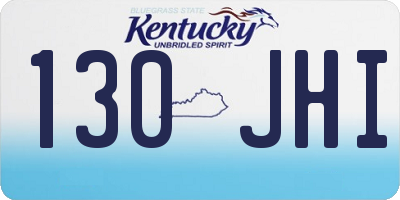 KY license plate 130JHI