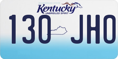 KY license plate 130JHO