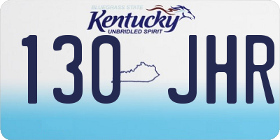 KY license plate 130JHR