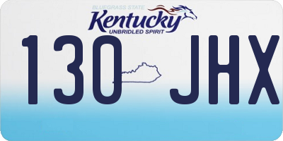 KY license plate 130JHX