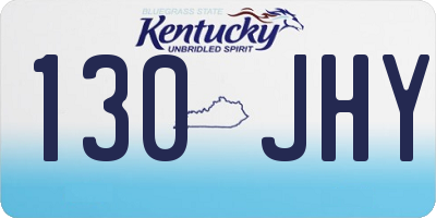 KY license plate 130JHY