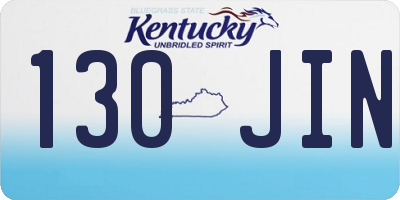 KY license plate 130JIN