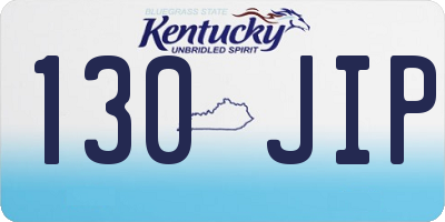 KY license plate 130JIP