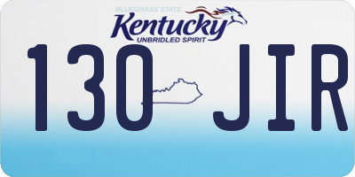 KY license plate 130JIR