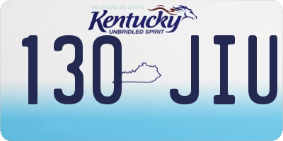 KY license plate 130JIU