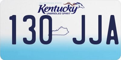 KY license plate 130JJA