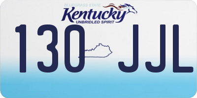 KY license plate 130JJL