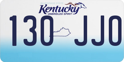 KY license plate 130JJO