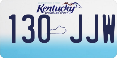 KY license plate 130JJW