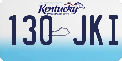 KY license plate 130JKI