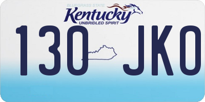 KY license plate 130JKO