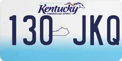 KY license plate 130JKQ