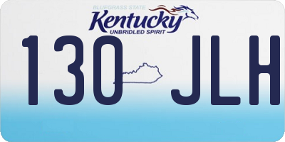 KY license plate 130JLH
