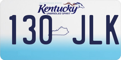 KY license plate 130JLK