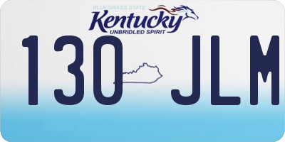 KY license plate 130JLM