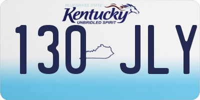 KY license plate 130JLY