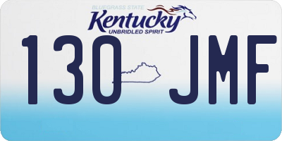 KY license plate 130JMF
