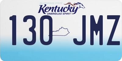KY license plate 130JMZ